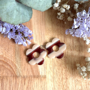 Rayures 25mm - Beige, marron et blanc