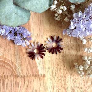 Marguerite 25mm - Marron, beige et blanc
