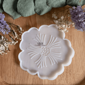 Dessous  - Fleur relief, 12cm de diamètre
