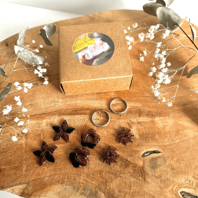 Box boucles d'oreilles créoles rondes + 3 pampilles
