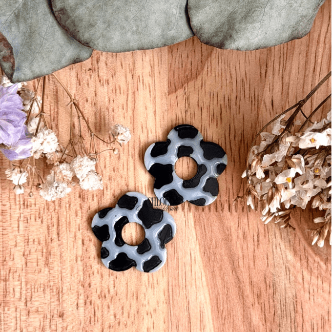 Effets vaches 25mm fleurs 